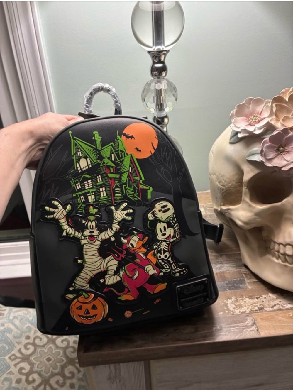 New! Disney Loungefly Halloween Character Mini Backpack - Glow in the Dark